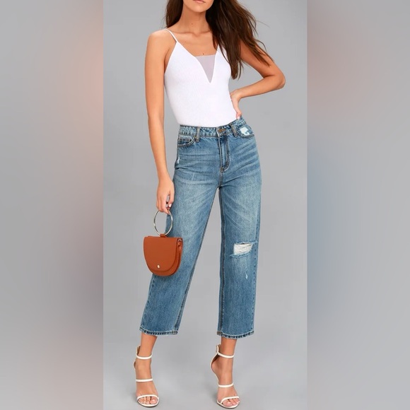 Lulus Denim - NWT Evidnt Malibu Girlfriend Distressed Jeans